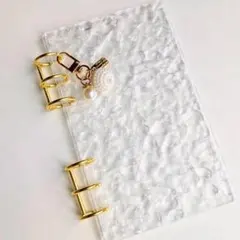 b◎ A6 アクリルバインダー 家計管理簿 かわいい 透明 手帳 収納 チャーム