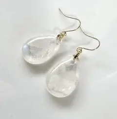 天然石 ブルームーンストーン ドロップ型 ピアス