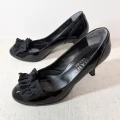 美品★DIANA WELL FIT パンプス リボン EE 幅広 24.5cmのサムネイル