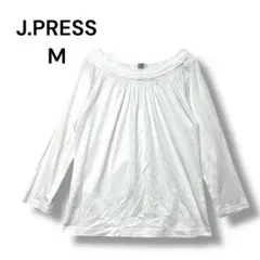 ジェイプレス　オンワード樫山　カットソー　Ｍ　長袖　白　オフィス　シンプル