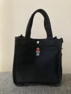 WEGO 2WAYキャンバス ミニトートバッグ ブラックのサムネイル