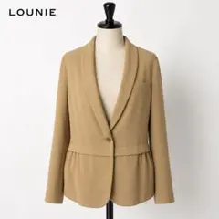 LOUNIE ルーニィ ショールカラー テーラードジャケット 38 ベージュのサムネイル