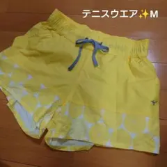 眩しい黄色✨テニスウエア✨ミズノ✨ショートパンツ✨Мsize✨美品
