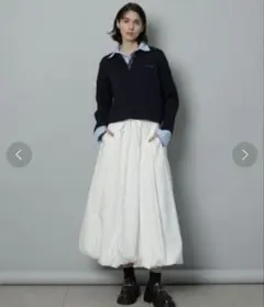 カデュネ バルーンゴムスカート 白 新品タグ付のサムネイル