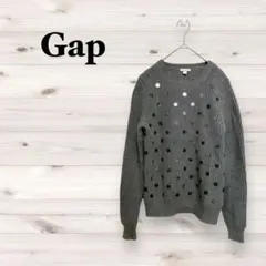 ギャップ【S】ニット Uネック セーター 装飾 スパンコール y2k 小さめ 冬
