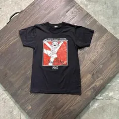8SM1 90’s USA製　プリントTシャツ　黒　シングルステッチ　古着のサムネイル
