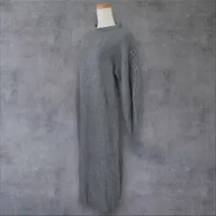 ★美品◆アーバンリサーチロッソ◆ 片畦袖ケーブルニットワンピースgray