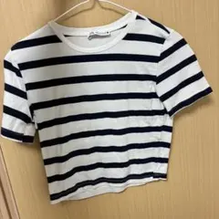 ストライプ 半袖Tシャツ Sサイズ ホワイト/ネイビー