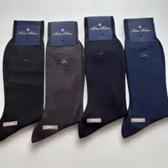 Brooks Brothers メンズ ビジネス刺繍ロゴソックス 4足　日本製のサムネイル
