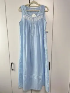 ★新品★EILEEN WESTレースルームウェアワンピース　ネグリジェ　ブルー