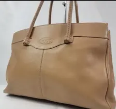 トッズ モカシーノ トートバッグ ハンドバッグ キャメル ステッチ