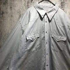 80s レア ラングラー 長袖 ウエスタン シャツ ロング丈 アメリカ製