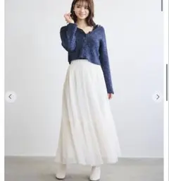 LILLIANCARAT バリエーションホワイトスカート レース&ティアード