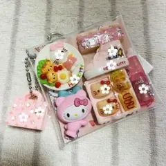 ガチャ詰めポーチ Hello Kitty ミニチュアセット キーホルダー ピンク
