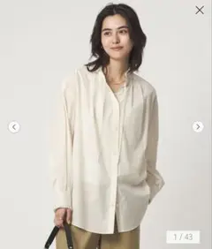 green label relaxing フリルネック ブラウス