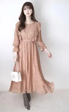 Raylily（レイリリー）キャンディスリーブフラワーワンピース マキシ丈