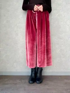 【Grand Park】ベロア ワイドパンツ ピンク 新品未使用