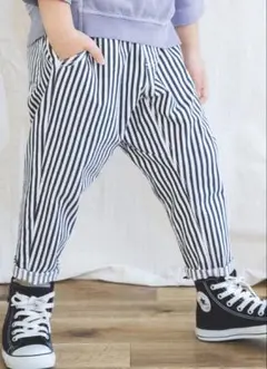 ブランシェス branshes ガーデナーテーパードパンツ ストライプ 130