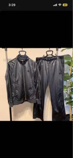 adidas ブラック ジャージ 上下セット