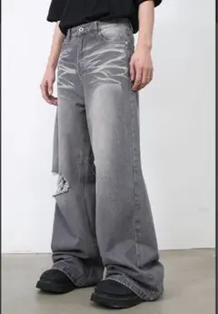 menesワイドフレア ダメージデニム y2k