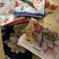 Private Label 3枚➕renoma2枚ハンカチセット