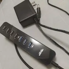 ELECOM USB 3.0ハブ 7ポート 黒