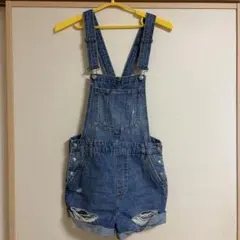 【H＆M】デニムサロペット　ショートパンツ