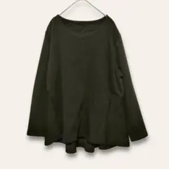 裏毛布トレーナー　スウェット　へプラム　ブラック　L　無地　シンプル　暖かい