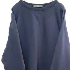 CREW スウェットトレーナー 無地 ネイビー 紺色 L 古着