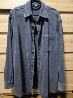 GU ブラック デニムシャツ 長袖