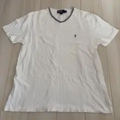 POLO RALPH LAUREN ホワイト Vネック Tシャツ Lサイズ