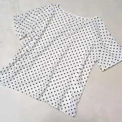 ELLE ホワイトドット柄半袖トップスＬサイズこのサムネイル