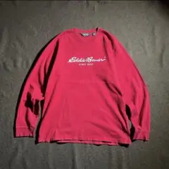 00s Eddie Bauer ロゴ　プリント　ロングTシャツ　サーマル　M