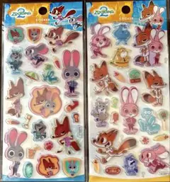 【海外正規品】　ディズニー　ズートピア ぷっくりシール　3Dシール　2枚セット