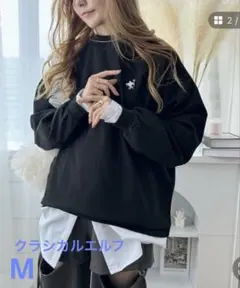 Classical Elf ブラック モックネック Tシャツ　Mサイズ