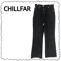 【美品】ハイウエスト ブラックデニム S 脚長効果 黒パンツ ダメージデニム 冬