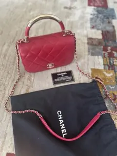 CHANEL メディソンチェーンショルダーバッグ レッド - メルカリ