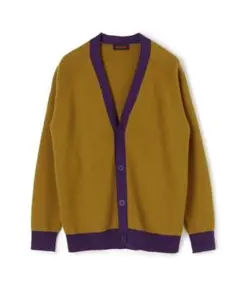【新品タグ付】CABaN コットンカシミヤ バイカラーVネックカーディガン