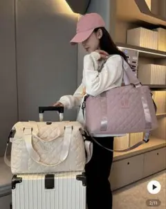 ベージュ 拡張可能 ラゲッジ ストレージバッグ、軽量 折りたたみ式、拡張可能