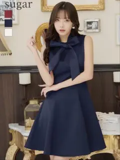 【ERUKEI エルケイ】ワンカラー/ リボンネック/ ノースリーブ/ Aライン