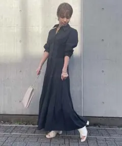 【FRAY I.D】ランダムプリーツシャツワンピース