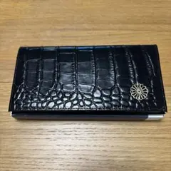 皇居　新品　クロコ型押し　長財布　ブラック