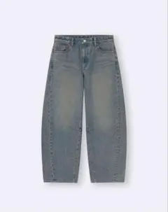 バレルレッグジーンズ 67 BLUE 3XL 丈短め68cm 裾上げ無