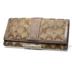 1203 COACH コーチ CCロゴ シグネチャー ゴールド系 フラップ財布