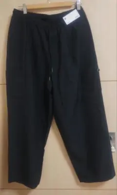 新品GU ドライスーパーワイドカーゴアンクルパンツ大きいサイズ黒