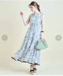 アプワイザーリッシェ　フラワープリントシャーリングワンピース