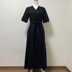 アーバンリサーチサニーレーベル　ブラック　ワンピース　綿　麻　テンセル　春　夏