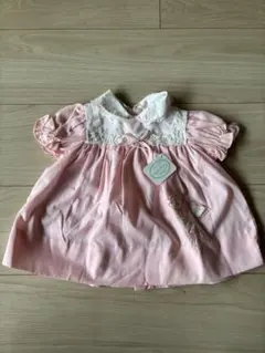 アメリカ土産　セレモニードレス　新生児　ピンク花柄　ワンピース