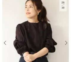 Spick & Span カットドビーレースブラウス ブラックのサムネイル