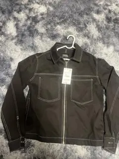 ZARA ジャケットステッチ白